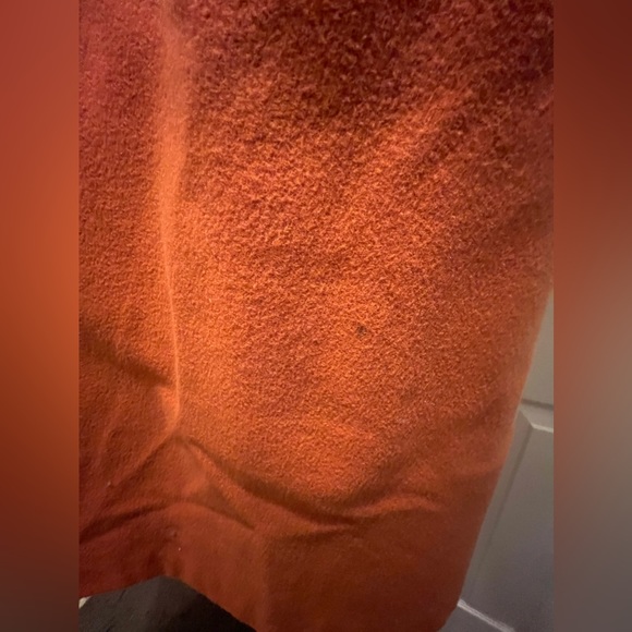 Vintage Burnt Orange Double Breasted Long Retro Wool Fit and Flare Peacoat - Picture 7 of 11